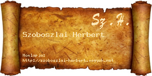 Szoboszlai Herbert névjegykártya